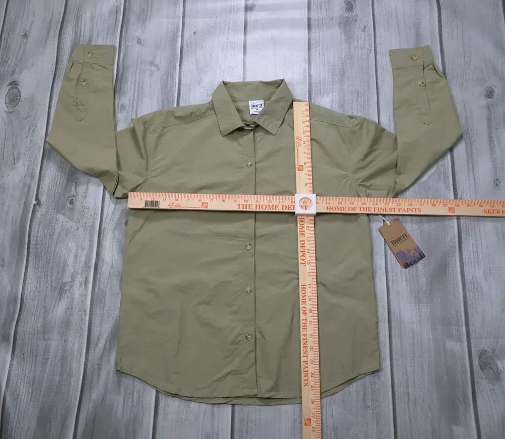 NEW Børn (Born) Outdoors Women's Button Down Shirt Olive Green 100% Nylon - Picture 5 of 10
